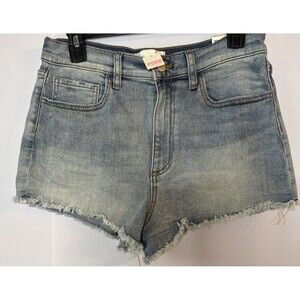 Pink‎ Victoria Secret High Waisted Cut off Shorts Womens 10 Blue Denim Frayed